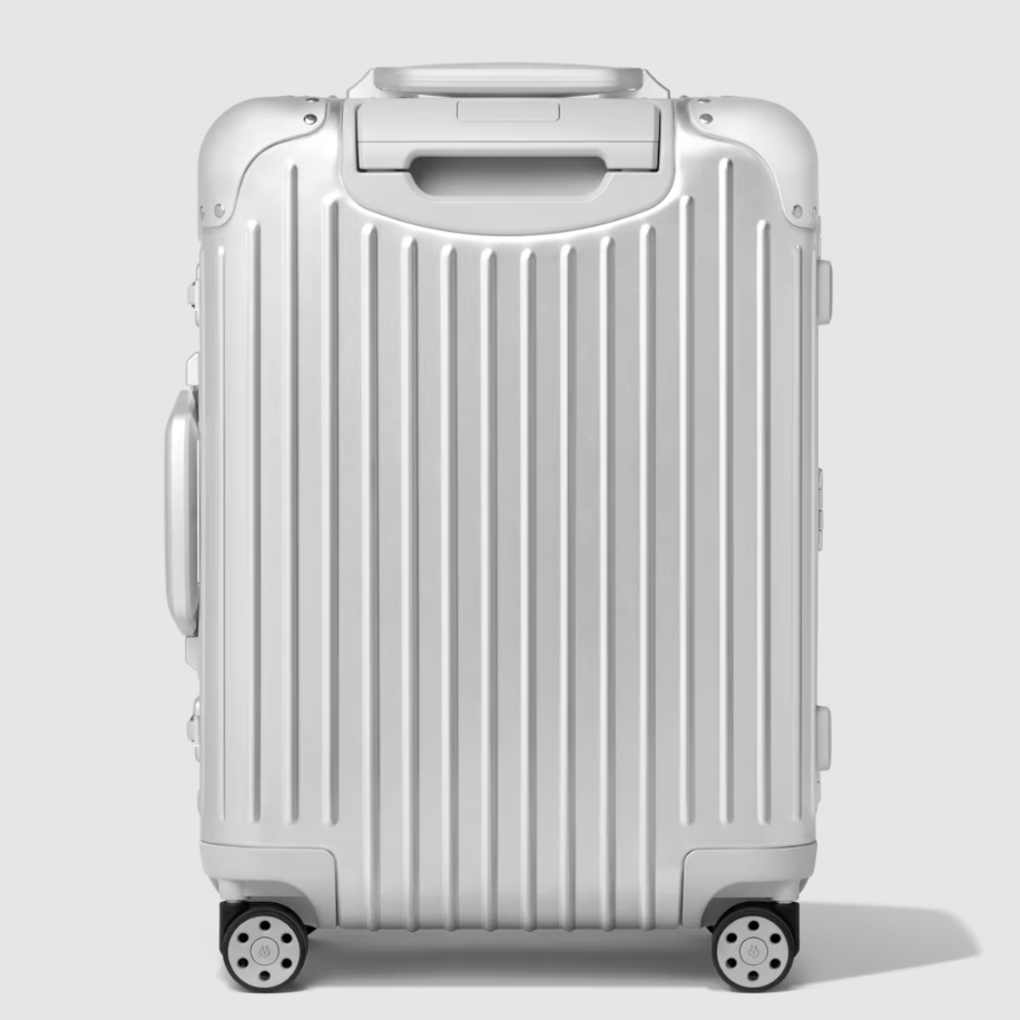 Rear view of the RIMOWA Original Cabin aluminium suitcase